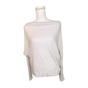 Cherish White Off-Shoulder Knit Sweater – Size Large (Preloved)